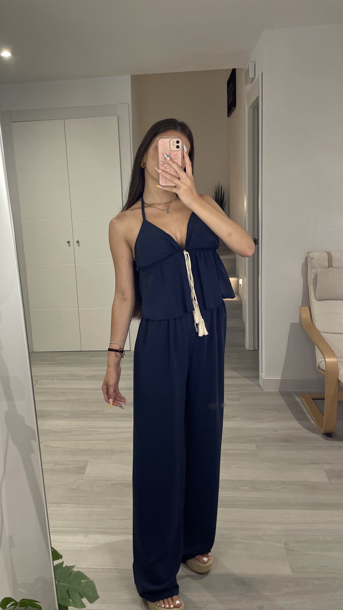 Conjunto Boho en color azul marino de cuerpo entero