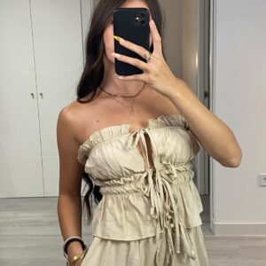 Conjunto Summer en color beige de cuerpo entero